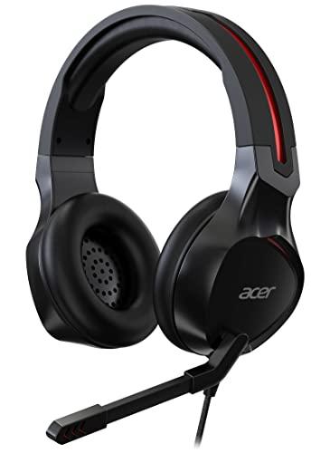 Acer Nitro Gaming, Cuffie Gaming, con Cavo jack 3.5 mm, Impedenza 21 Ohm, Sensibilità 100 dB, Driver 50 mm, Microfono Boom e Omnidirezionale flessibile da 6”, Leggere, Windows 7/8/8.1/10/11