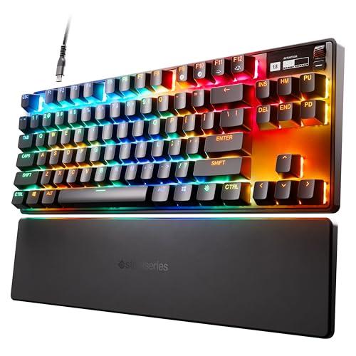 SteelSeries Apex Pro TKL HyperMagnetic Tastiera da gaming - La più veloce del mondo - Attuazione regolabile - Schermo OLED - RGB - Copritasti in PBT - USB-C - Ed. 2023 - Layout Americano (QWERTY)