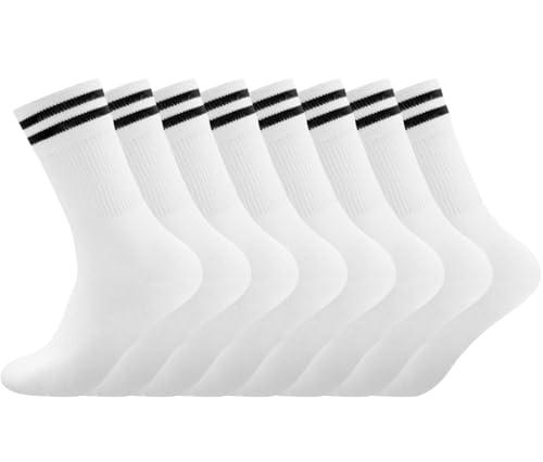 Smart Sir Calzini Sportivi Per Uomo E Donna Da 4 Paia In Cotone Di Alta Qualità, Comodi E Traspiranti, Bianchi, Calzini Lunghi