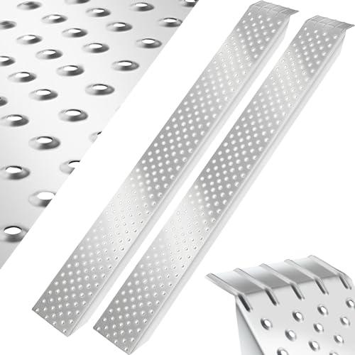 tectake Set di 2 Rampe di Carico Antiscivolo in Acciaio Zincato - 160 cm