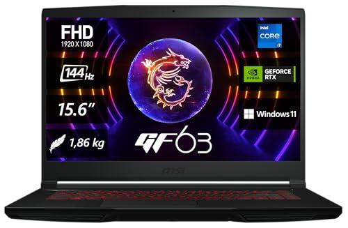 MSI Thin GF63 12UCX-1011, portatile da gioco, 39,6 cm (15,6