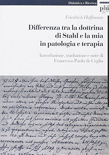 Differenza tra la dottrina di Stahl e la mia in patologia e terapia