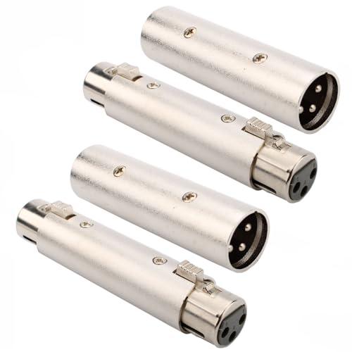 RUNCCI-YUN Kit 4 Adattatori XLR: Maschio-Maschio e Femmina-Femmina a 3 Pin per Microfono e Mixer
