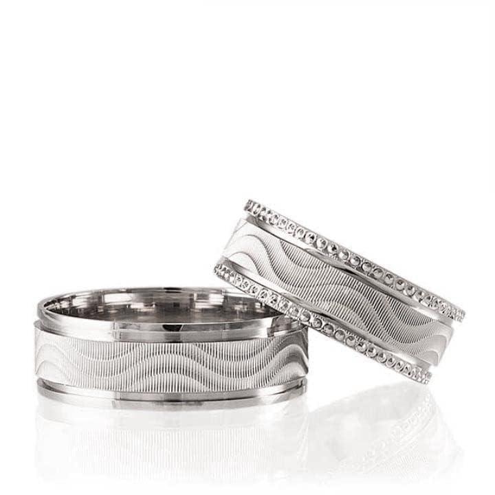 Fedi nuziali in argento sterling 925 personalizzate per lui e per lei