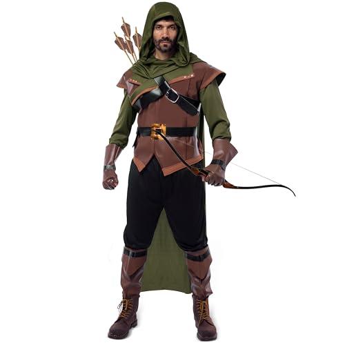 Spooktacular Creations Costume Robin Hood Uomo - Set Completo da Arciere Medievale
