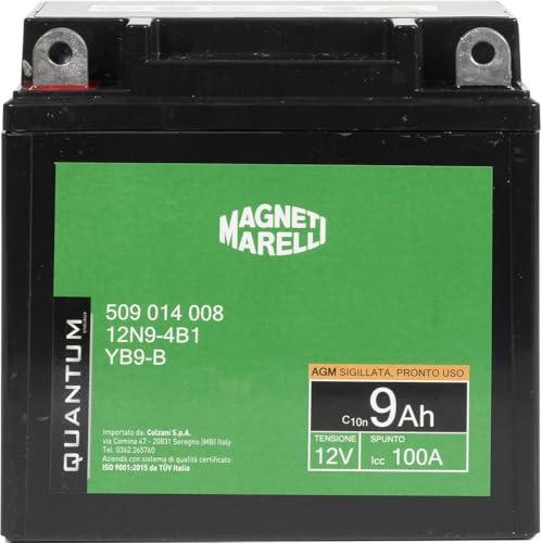 Quantum Energy Magneti Marelli Batteria Moto e Scooter 9AH 12V 100A AGM (Polo Positivo Sinistro)