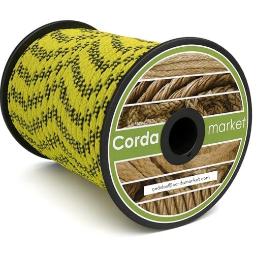 Cordamarket 8mm - Drizza Poliestere Alta Tenacità Giallo Fluo 50mt