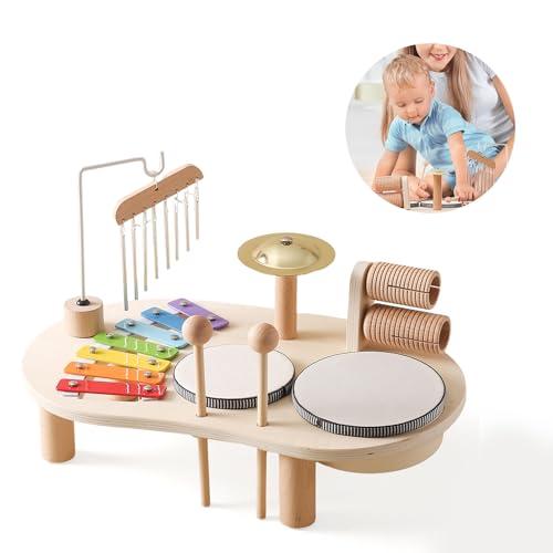 7 in 1 Baby Drum Set - Xilofono e Strumenti Musicali Montessori in Legno