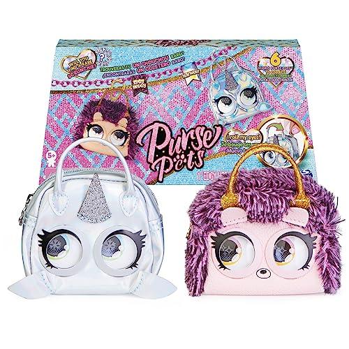 Purse Pets Micro - Confezione da 2 microfoni, mini compagno formato borsetta, 2 piccoli animali da appendere al suo o alla cintura, per muovere gli occhi, 6064161, giocattolo per bambini, 5 anni in su