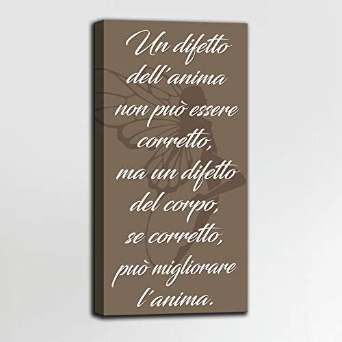 Quadro verticale con frase sull'estetica