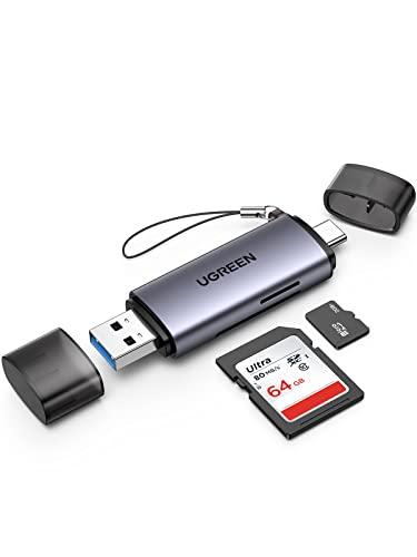 UGREEN 2 in 1 Lettore Schede SD Micro SD USB C USB A 3.0 OTG Card Reader Tipo C Adattatore per Scheda 5Gbps Compatible con iPhone 17 Pro Max Air MacBook Pro iPad Pro Galaxy S25 24 Mate70 P70