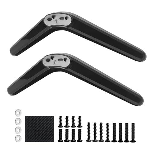 FunWorth Piedini Per TV, Gambe Supporto TV Universali, Nere Supporto da Tavolo Piedi per Compatibile con Roku TCL XiaoMi Maggior Parte Degli da 27-55 Pollici LCD LED, Montaggio Facile Senza Trapano