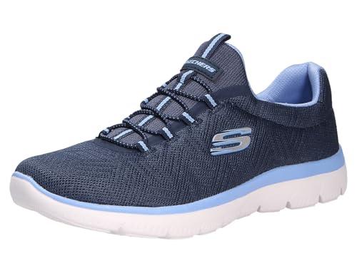 Skechers Summits Artistry Chic, Scarpe da Ginnastica Donna, Bordo Blu A Rete Blu Navy