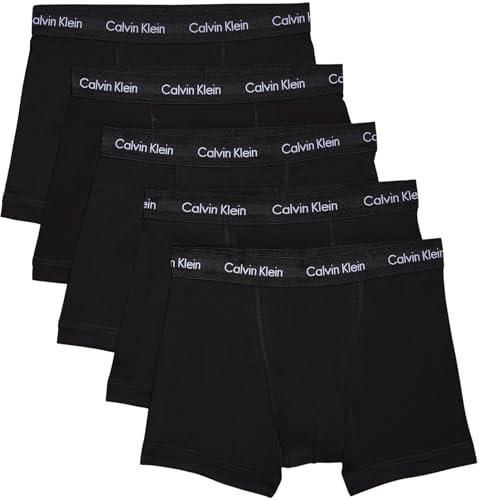 Calvin Klein Pantaloncino Boxer Uomo Confezione da 5 Cotone Elasticizzato, Nero