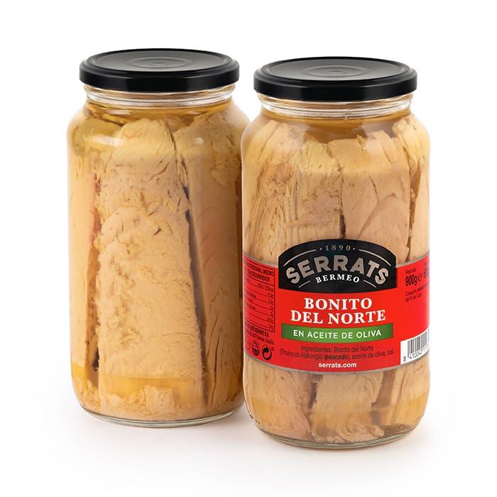 Serrats Tonno Bianco del Cantabrico all'Olio d'Oliva - Confezione da 2 Vasetti