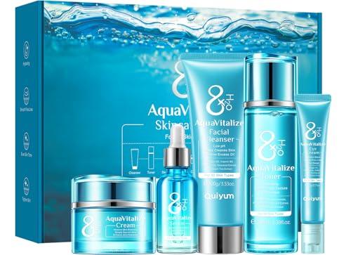 QUIYUM Set Completo per la Cura della Pelle del Viso - 5 Pezzi per una Bellezza Radiosa