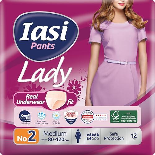 IASI Pants LADY, Mutande Assorbenti Donna Monouso, Taglia M, 12 Unità
