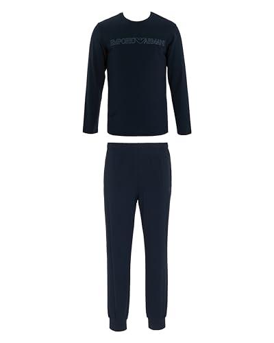 Emporio Armani Megalogo Pajamas Set Pigiama, Blu, L Uomo