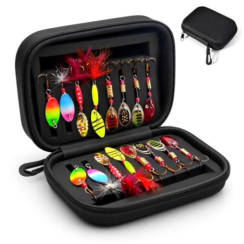 Set di 16 esche artificiali per pesca alla trota, con borsa da 1,6 g/2,5 g/3,5 g/4 g