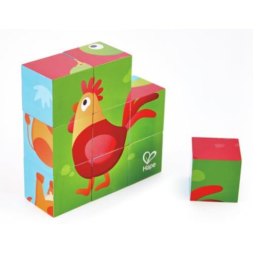 Hape E1618 Multi-Sided Farm Animal Wooden Block Puzzle