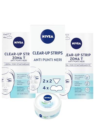 NIVEA Clear-Up Strips Zona T Cerotti + NIVEA Soft Mini Omaggio