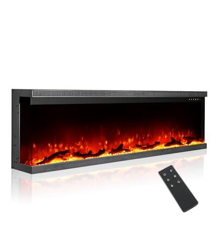 M.C.Haus Camino Elettrico di Lusso a 3 Lati, 153cm, Nero