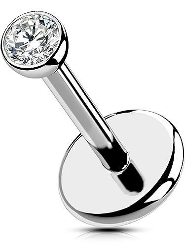 OUFER Body Piercing Push in Titanio Labret Piercing Stud 20G