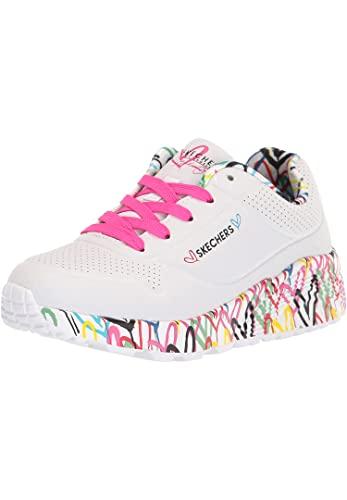 Skechers Uno Lite Lovely Luv, Scarpe Da Ginnastica Bambine e ragazze, Bianca White Synthetic H Pink Trim, 38 EU