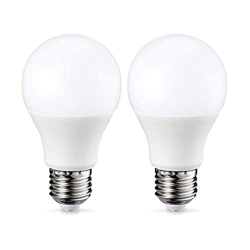 Amazon Basics Lampadina LED E27 9W Bianca Calda Dimmerabile (Confezione da 2)