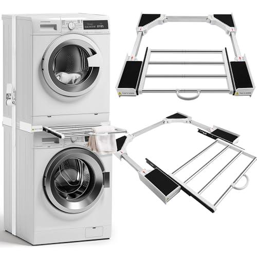 Kit di Sovrapposizione Universale per Lavatrice e Asciugatrice con Filo Stendibiancheria