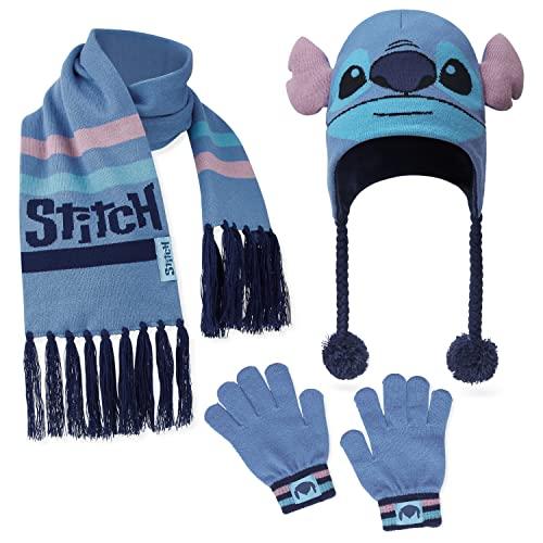 Disney Stitch Set Invernale Bambina - Cappello, Guanti e Sciarpa