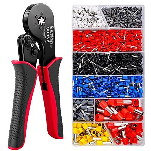 Set di crimpatrice per ghiere con 1200 manicotti