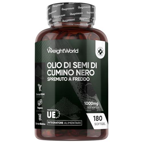 Olio di Cumino Nero Vegano 1000mg - 180 Capsule Molli WeightWorld