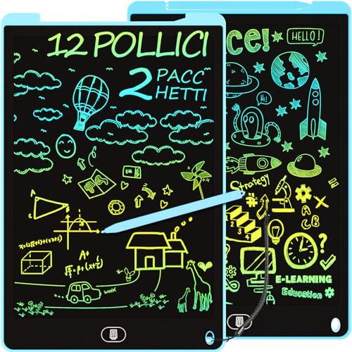 Tavoletta Grafica LCD Colorata per Bambini - 2 Pacchi da 12 Pollici