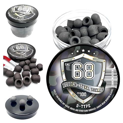 Munizioni Paintball Calibro .68 D-Type Gomma/Acciaio (100pz)