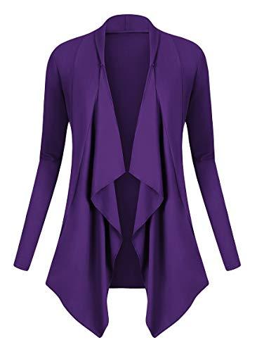 Urban GoCo Cardigan Donna Drappeggiato Aperto Viola