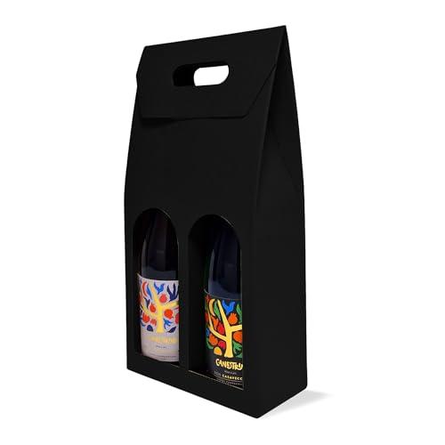 Cubex Professional 10 Portabottiglie in Cartone Nero per 2 Bottiglie