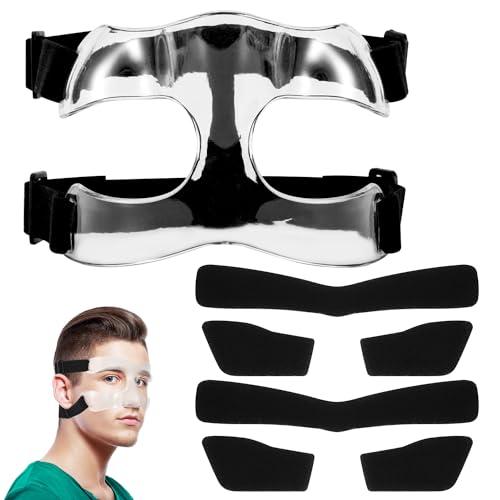 Maschera Protettiva per Naso Rotto Regolabile con Imbottitura Traspirante per Basket, Calcio e Altri Sport