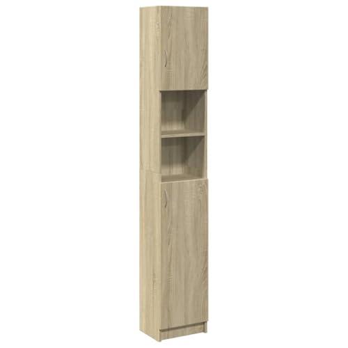 vidaXL Mobile da Bagno Rovere Marrone 32x25,5x190 cm Legno Multistrato