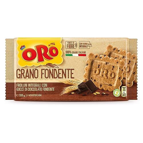 Oro Saiwa Grano Fondente Biscotti Integrali con Gocce di Cioccolato Fondente