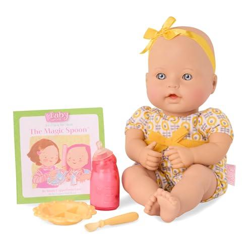 Baby Sweetheart - Ora della pappa - Bambola neonato 30 cm con corpo morbido, libro di fiabe e accessori