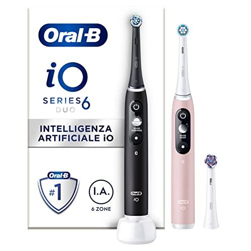 Oral-B iO 6 Nero e Rosa - Spazzolino Elettrico Ricaricabile (Doppio)