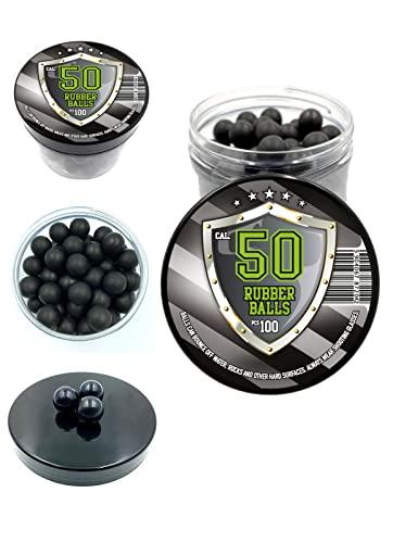 100 Palline di Gomma Dura Calibro .50 per Addestramento e Autodifesa