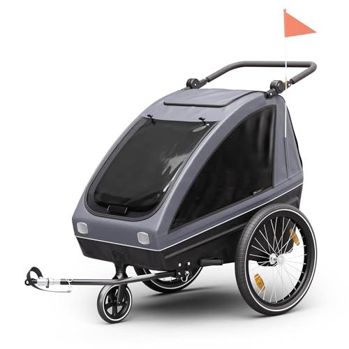 Klarfit GoKiddo Carrello per Bici 2-in-1 Grigio Scuro