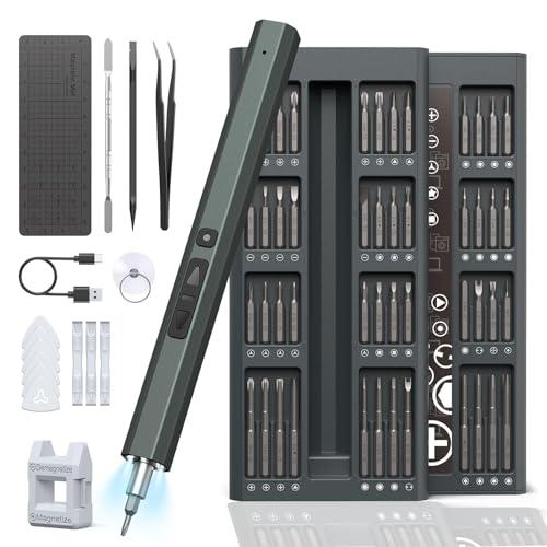 Cacciavite Elettrico, 82 in 1 Set Cacciavite Elettrico di Precisione con 64 Punte Magnetiche, Set Cacciaviti Precisione per Telefoni, Computer, Giocattoli, Occhiali e altri Apparecchi Elettronic