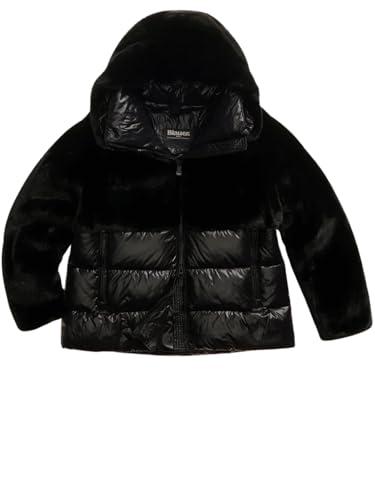 Blauer Giubbino Nero da Donna con Ecopelliccia e Nylon Lucido