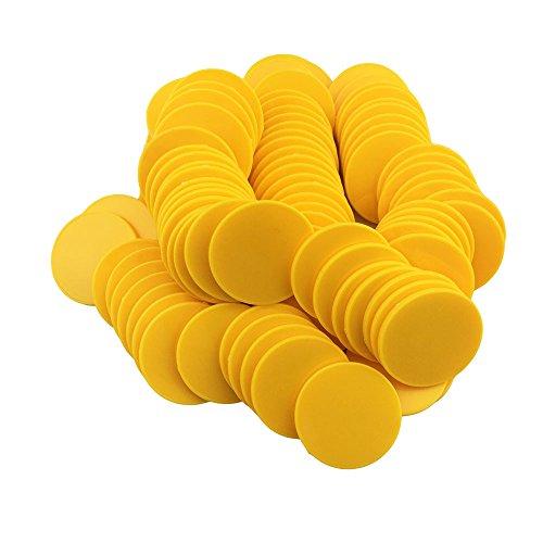 Smartdealspro 100 gettoni da poker opache in plastica, 40 mm, con scatola di immagazzinaggio (giallo)