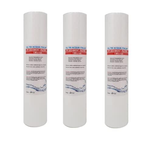 Set 3 Cartucce Filtro Acqua Polipropilene 10