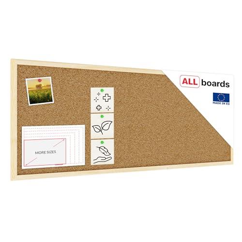 ALLboards Bacheca in sughero 100x40 cm cornice in legno NATURALE