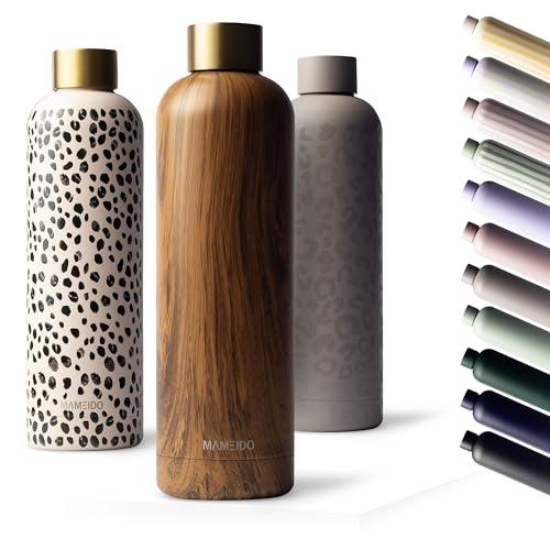 MAMEIDO Borraccia Termica 1 Litro - Oak Wood Gold